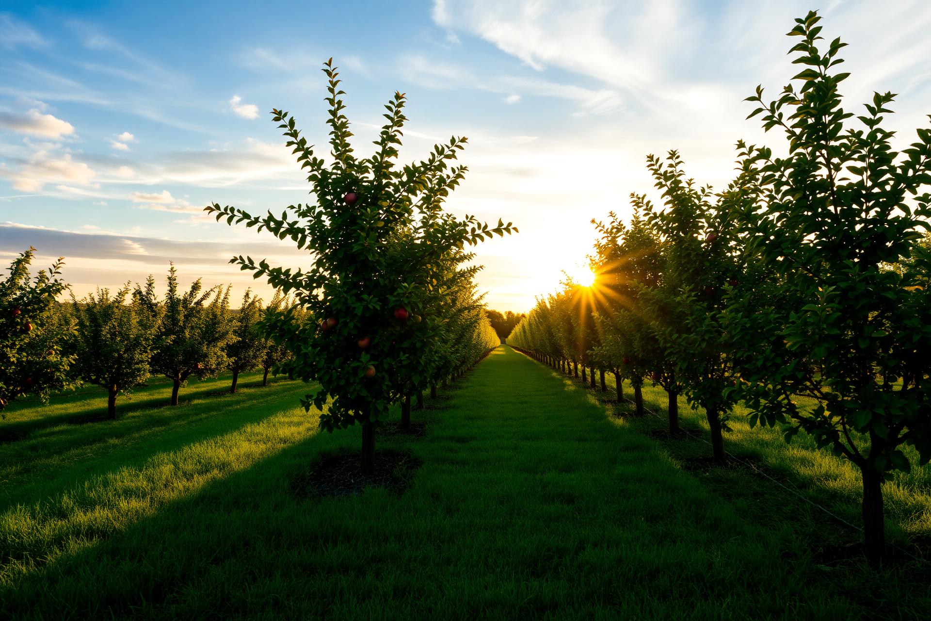 Lakeville Orchards at golden hour
